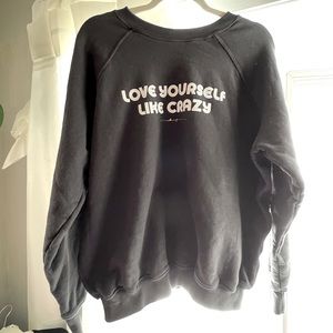 Spiritual Gangster SZ L Black Love Yourself Classic Crew Sweatshirt